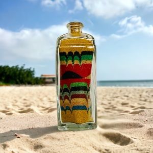 Vintage Tuscan sand art in sealed glass bottle.  EUC.